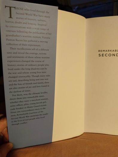 Remarkable Journeys of the second world war. Victoria Panton Bacon. Brand new book pristine condition.