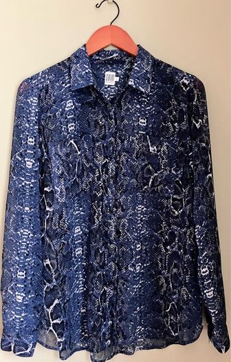 Ladies Navy Sheer Blouse by Saint Tropez
