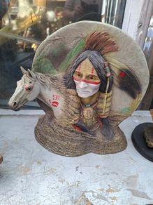 Large Criple Horse Pass Indian Sculpture by Neil J Rose