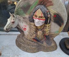Large Criple Horse Pass Indian Sculpture by Neil J Rose