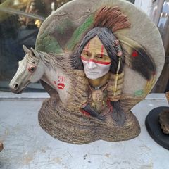 Large Criple Horse Pass Indian Sculpture by Neil J Rose
