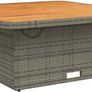 Adjustable Poly Rattan Garden Table Lift Top Outdoor Dining and Coffee Table 110 x 110 cm Acacia Wood Top Image 5