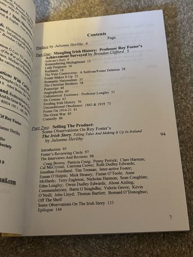 Rare Book: Envoi: Taking Leave Of Roy Foster - Brendan Clifford & Julianne Herlihy (2002)