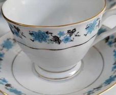 BCL FOREIGN Blue and White fine bone china wtih gold trim