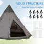6-Person Outdoor Metal Frame Camping Tent w/ Carrier Bag Grey Image 4