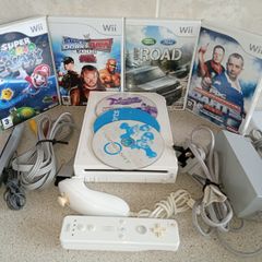 Nintendo Wii With Mario Kart Wii Sports Mario Galaxy 2 Etc  All Worrking