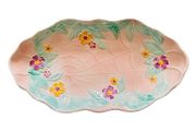 Vintage Avonware Floral Serving Dish; English; Pastel Majolica Style; 32cm