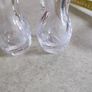 Set of 2 Beautiful Vintage Irish Signed Peter O'Farrell crystal artist Clear Crystal Bud Vase. Image 10