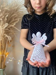 Special standing crochet angel with crystals