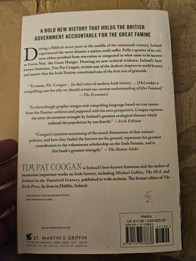The Famine Plot. By Tim Pat Coogan.  Paperback In Good Condition. See Photos For Same.