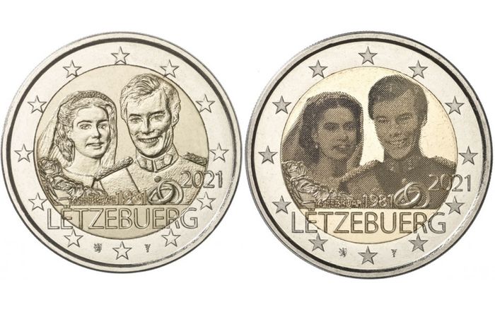 Luxembourg 2 Euro Commemorative 6 Coin Set Laser And Relief Variants