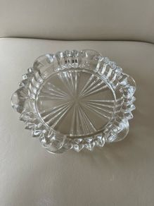 French Cut Crystal Ashtray Reims France 7"