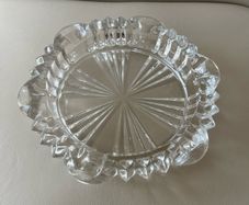 French Cut Crystal Ashtray Reims France 7"