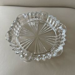 French Cut Crystal Ashtray Reims France 7"