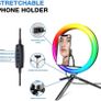 Ring Light with Tripod Stand & Phone Holder, 10 inch LED Ring Light with 12 RGB Modes & 10 Brightness Level,Selfie Ring Lights for Makeup, Tiktok, YouTube Image 5