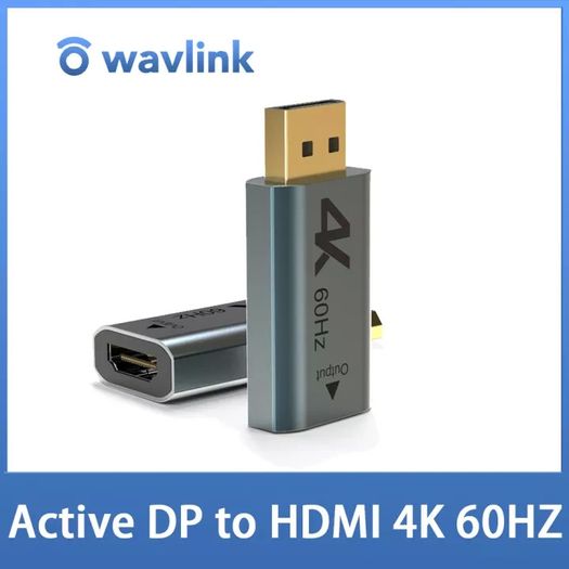 Wavlink Premium Active DisplayPort (Male) to HDMI (Female) UHD (4K@60Hz) (Aluminum Alloy/Gold Plated) Adapter (Brand New/Warranty)