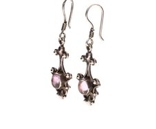 925 Vintage sterling silver quartz drop earrings
