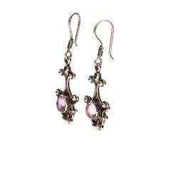 925 Vintage sterling silver quartz drop earrings
