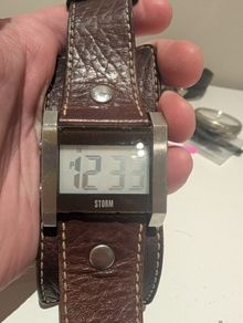 STORM Pheric Brown Leather Strap Watch