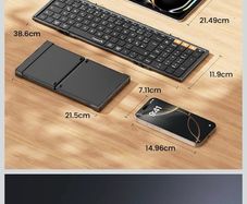 ProtoArc XK01 Foldable Bluetooth Keyboard with Number Pad - Full-Size Portable Wireless Folding Keyboard for Windows, ios, Android & Tablets | QWERTY UK Layout | Black