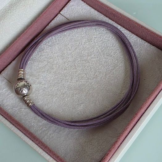 Pandora multi,strand purple/lilac cord bracelet size 19.5cm very good condition