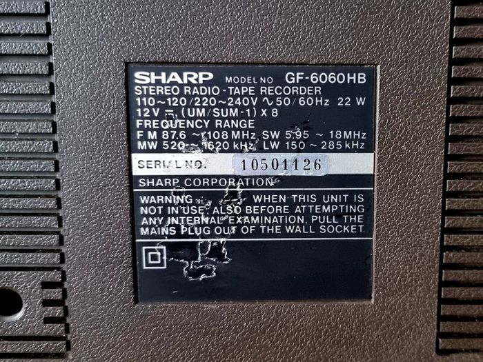 Sharp GF-6060 HB, Vintage 1979 boombox, in good working order.