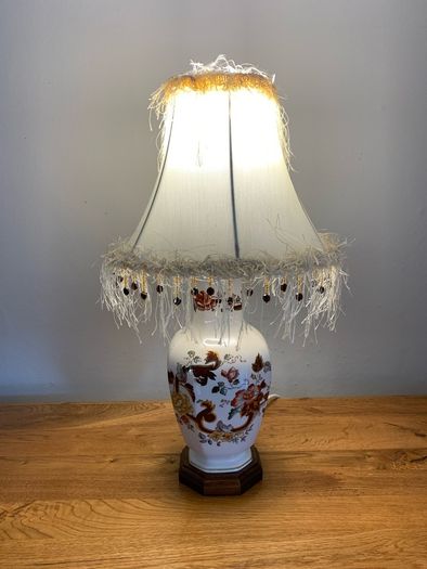 Masons Brown Velvet Ironstone Table Lamp.