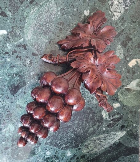 19th century Mahogany carving of summer fruits