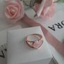 New genuine pandora pink enamel heart ring Image 2