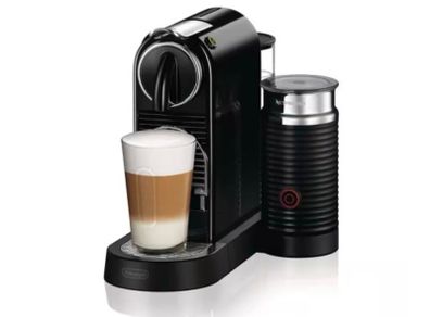 Nespresso Citiz Espresso Coffee Machine with Aeroccino Milk Frother In Black