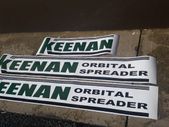 keenan orbital spreader replacement sticker / decals