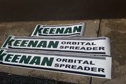 keenan orbital spreader replacement sticker / decals