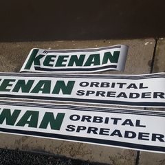 keenan orbital spreader replacement sticker / decals