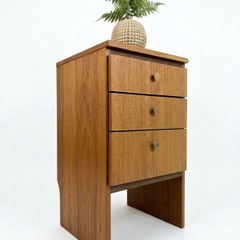 Vintage Retro Mid Century Teak Meredew Bedside Cabinet/Drawers