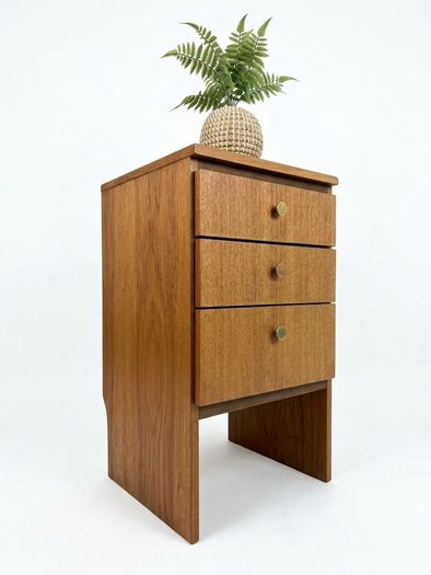 Vintage Retro Mid Century Teak Meredew Bedside Cabinet/Drawers