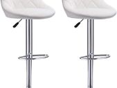 SET OF 2 Bar Stool with Backrest Height-Adjustable Swivel Stool, Kitchen Stool