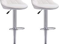 main image for ad SET OF 2 Bar Stool with Backrest Height-Adjustable Swivel Stool, Kitchen Stool