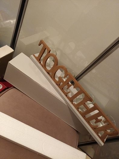 Together  4 piece wooden candle holder