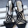 Lk Bennett Wade Black Suede Strappy Heel Sandals Size 7/40 Image 5