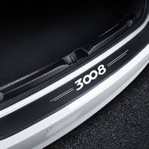 1pc, Door Sill Car Rear Trunk Bumper Guard Plate Protector Stickers For Peugeot 3008 Logo Anti-Scratch Decal