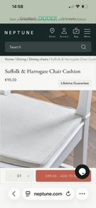 New Neptune Suffolk and Harrogate chair CUSHION x 2 in Archie misty grey