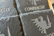 connacht rugby slate coasters