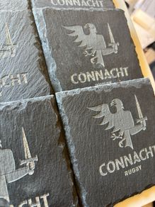 connacht rugby slate coasters