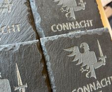 connacht rugby slate coasters