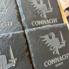 connacht rugby slate coasters