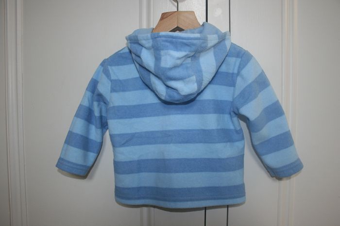 Blue Striped Microfleece with Hood Age 3 - 6 Months