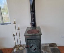 Original Jotul 602 green enamel wood burning stove