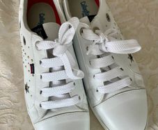 Callaghan White Leather Laced Wedge Trainers- Size 41