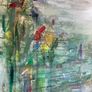 LARGE ORIGINAL ART Original Abstract Landscape Pondscape Irish Art Image 6