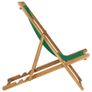 Folding Beach Chair Solid Teak Wood Green Image 3
